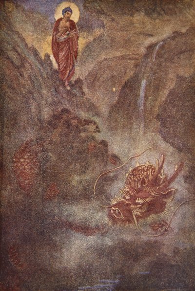 Boeddha en de draak, illustratie uit 