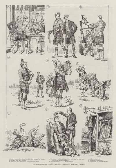 Amateurs met de Schotse doedelzak door Evelyn Stuart Hardy