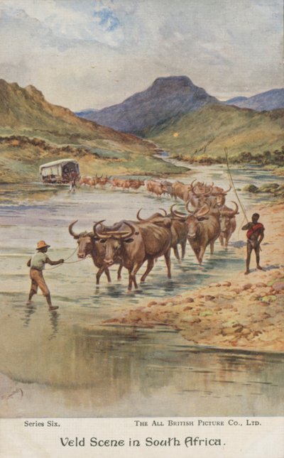 Boeren die vee drijven, Zuid-Afrika door Evelyn Stuart Hardy