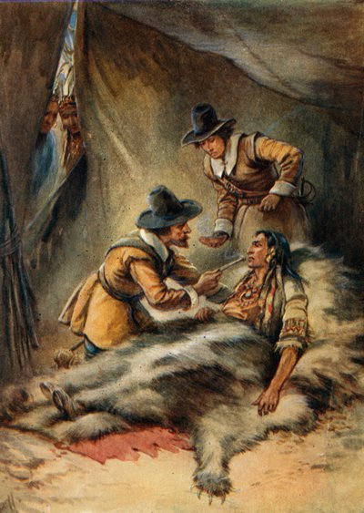 Illustratie voor de jonge pelgrims door Evelyn Stuart Hardy