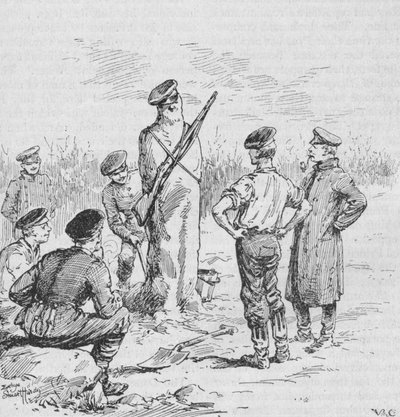 De Duitse Soldaten Maken Wachten van Klei, 1902 door Evelyn Stuart Hardy