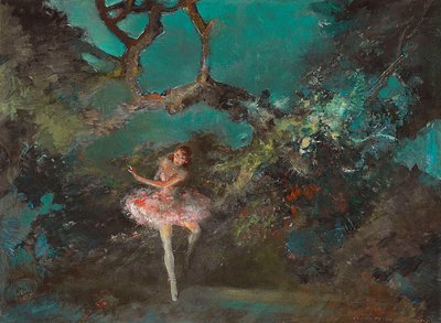 Balletmeisje op het podium door Everett Shinn