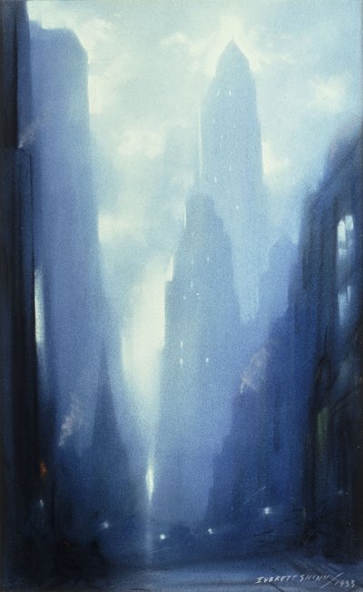 New York bij nacht door Everett Shinn