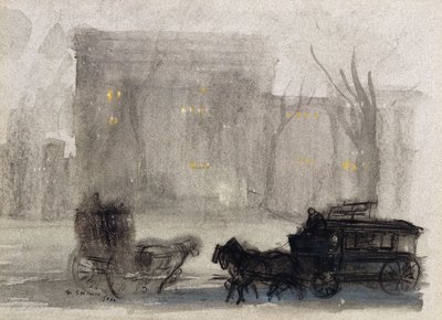 Uitzicht op New York - Washington Square door Everett Shinn