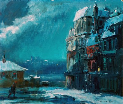 Winternacht, Parijs door Everett Shinn