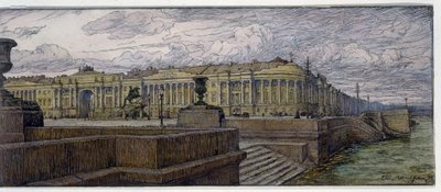 Het Senaatsplein in Sint-Petersburg door Evgeni Evgenievitch Lanceray