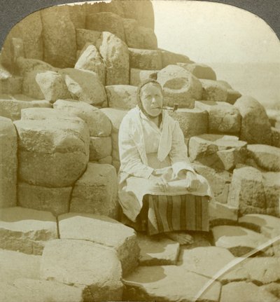 In de wensstoel, Giants Causeway, Antrim, Noord-Ierland door Excelsior Stereoscopic Tours