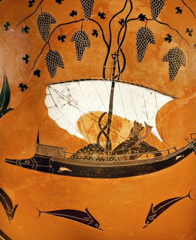 Dionysos in zijn schip door Exekias Exekias