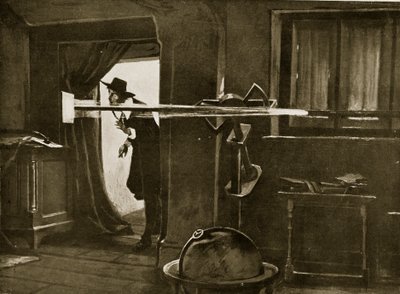 Jeremiah Horrocks in zijn observatorium, illustratie uit 