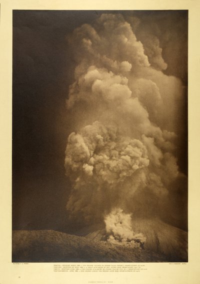 Vesuvius - Een grote lawine van hete as bij het observatorium, 13 april 1906 door F.A. Perret