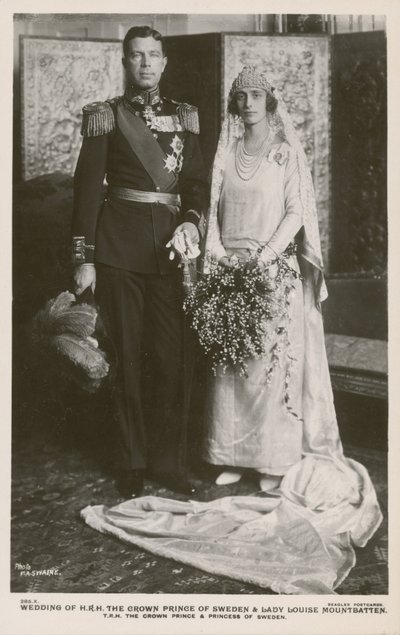 Huwelijk van Kroonprins Gustaf Adolf van Zweden en Lady Louise Mountbatten, 1923 door F.A Swaine