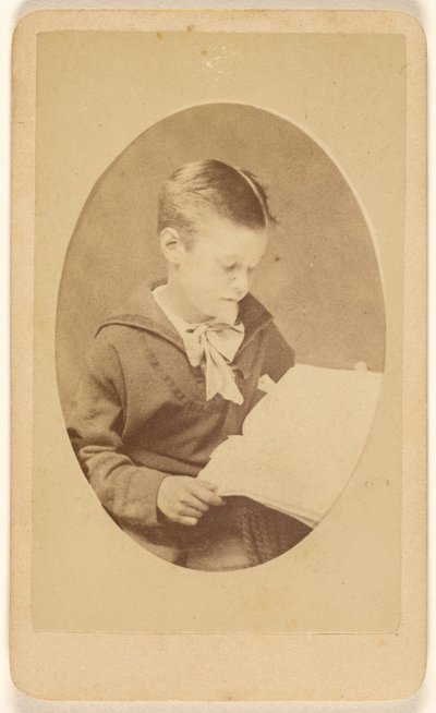 [Ongeïdentificeerde jongen leest, in ovale stijl]. door F.G. Handel