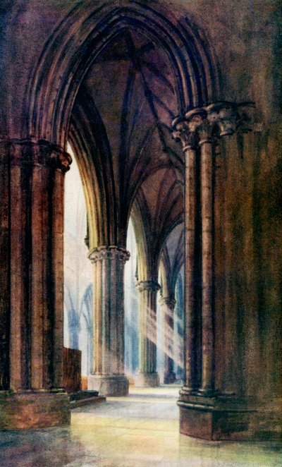 Interieur van de kathedraal van Lincoln door FP Dickinson