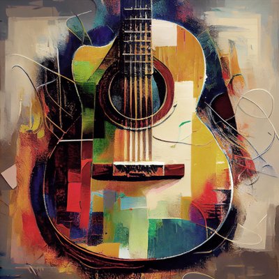 Abstracte Gitaar door F. Abderrahim