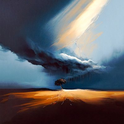 Abstract olielandschap schilderij, John Singleton-stijl, printbare digitale kunst door F. Abderrahim