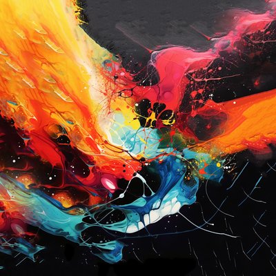 Abstract acryl schilderij door F. Abderrahim