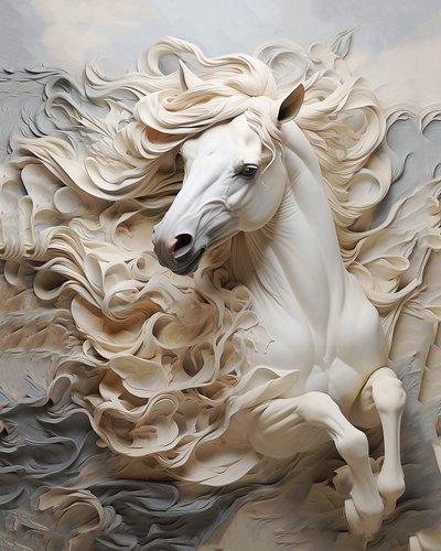 Abstract paard, Michelangelo Buonarroti stijl door F. Abderrahim