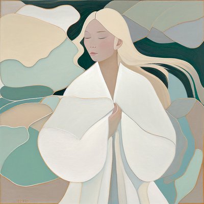 Portret van een mooie blonde vrouw door F. Abderrahim