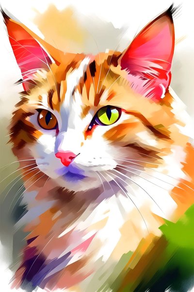Portret van een schattige kat door F. Abderrahim