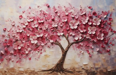Bruine bloemharmonie: Bloeiende boom door F. Abderrahim