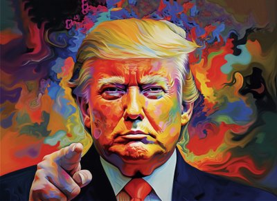 Donald Trump portretschilderij te koop, muurkunst afdrukken & ingelijste kunst door F. Abderrahim