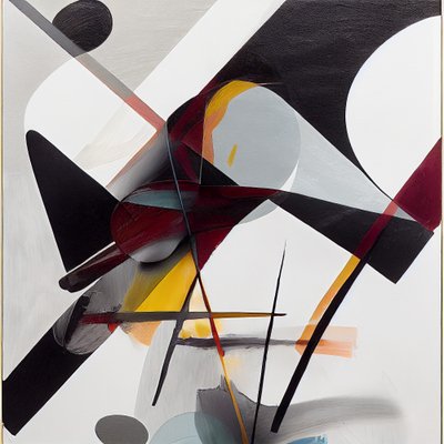 Fijne kunst abstracte compositie door F. Abderrahim