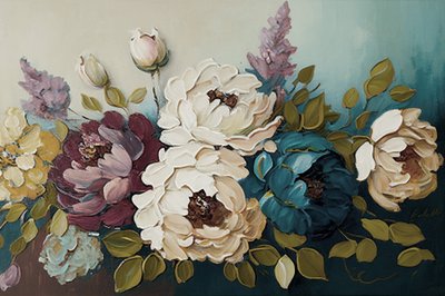 Bloemenboeket van pioenrozen door F. Abderrahim