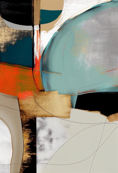 Gelaagde abstracte kunst door F. Abderrahim