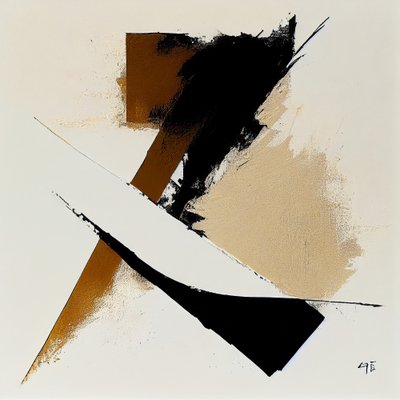 Minimalistische abstracte schilderij door F. Abderrahim