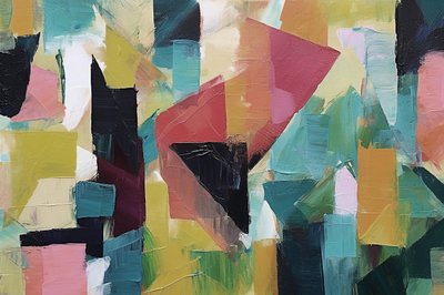 Minimalistisch geometrisch abstract schilderij door F. Abderrahim