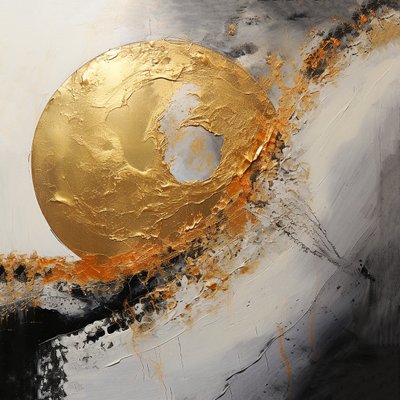 Zilver & gouden kunst schilderij, digitale fijne kunstafdrukken door F. Abderrahim