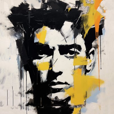 James Dean portret, Picasso stijl door F. Abderrahim