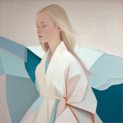 Portret van een mooie blonde vrouw door F. Abderrahim