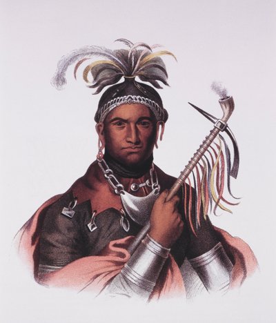 John Abeel Cornplanter Indiaan (litho) door F. Bartoli