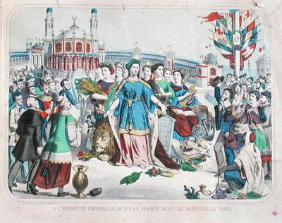 Frankrijk ontvangt de mensen van de wereld op de Universele Tentoonstelling van 1878 door F. C. Wentzel
