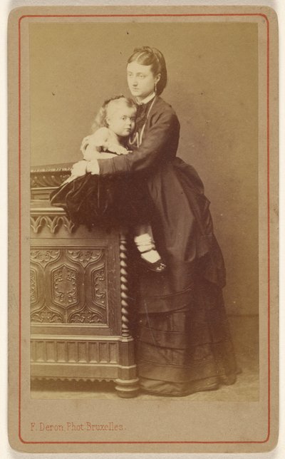Mrs Bucheron en haar dochter. door F. Deron