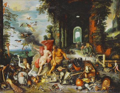 Een allegorie van lucht en vuur door F. Francken