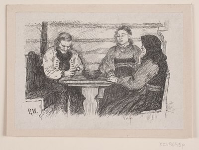 Illustratie voor "Stabursnøgelen i Rokkehovedet" door F. Hendriksen
