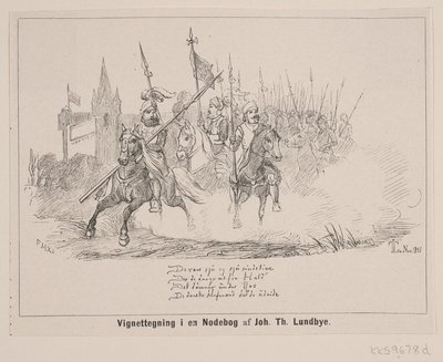 Vignettekening in een Muziekboek door F. Hendriksen