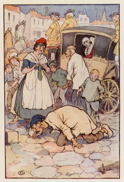 Illustratie voor A Tale of Two Cities door Charles Dickens door F. M. B. Blaikie
