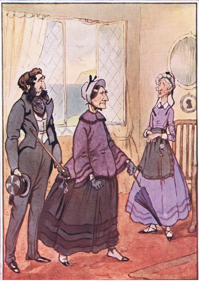 Ze liepen hooghartig uit het huisje, illustratie uit David Copperfield, 1914 door F. M. B. Blaikie