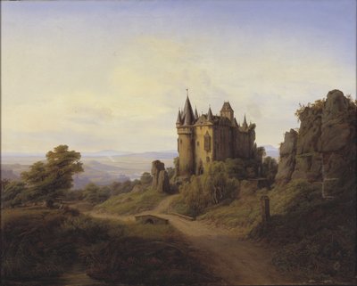 Kasteel Bürresheim aan de Eifelfloden door F. Sødring