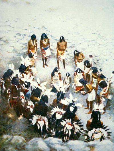Lenya Ceremonie, Walpi Pueblo, ca. 1900 door F. Seth