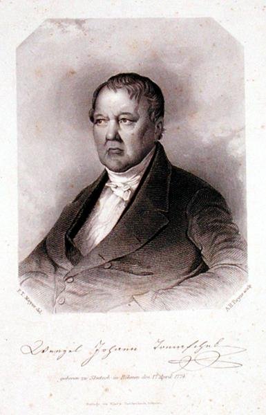 Portret van Wenzel Johann Tomaschek (1774-1850) gegraveerd door Albert Henry Payne (1812-1902) door F. T. (after) Mayer