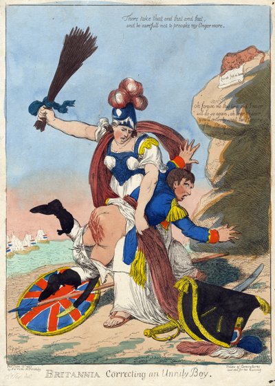 BRITANNIA corrigeert een onhandelbare jongen (Napoleon) door F. Williams