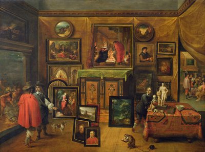 De schilderijengalerij van Pieter Stevens, ca. 1640-48 door F. and Teniers Francken