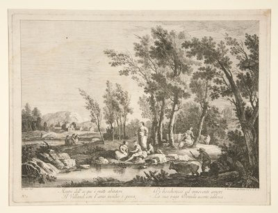 Landschap met Ruïnes, uit een serie van 4 door Fabio Berardi