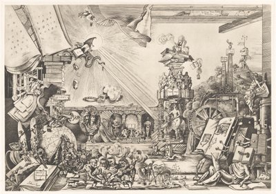 Surrealistische voorstelling door Fabius von Gugel (signed by artist)
