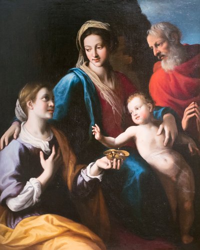 Madonna met kind, Sint Jozef en Sint Lucia door Fabrizio Santafede