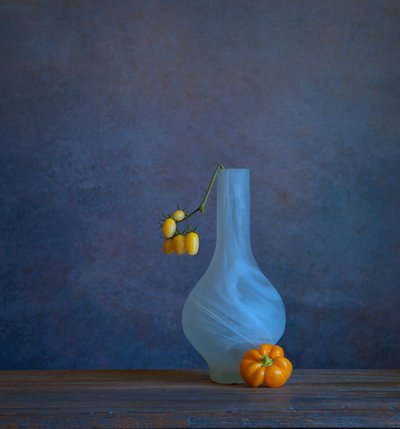 Stilleven met gele tomaten door Fangping Zhou
